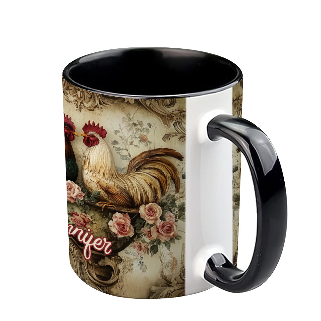 Love Rooster - Personalized Farmer Accent Mug
