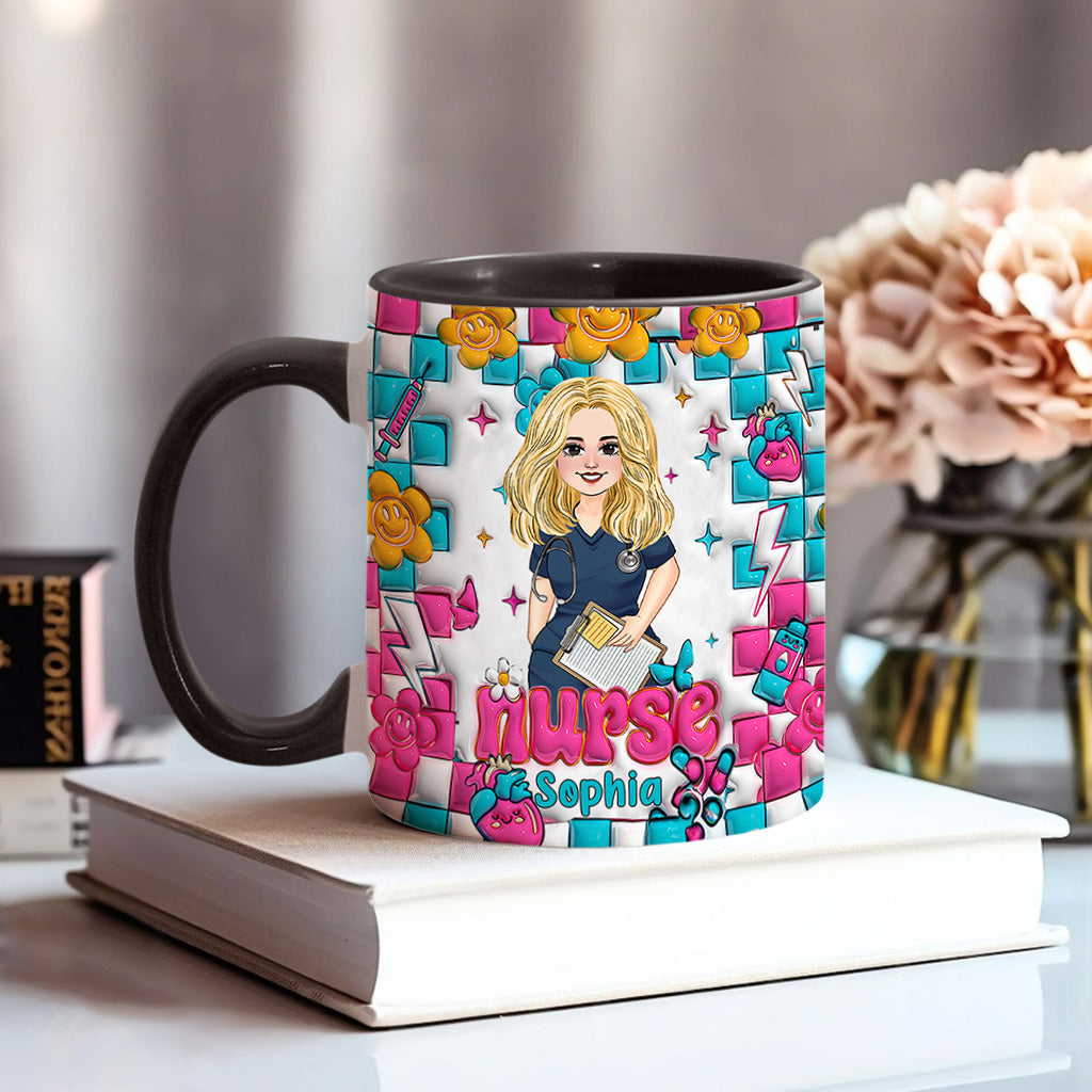 Krankenschwesterleben – Personalisierte Tasse mit Krankenschwester-Motiv