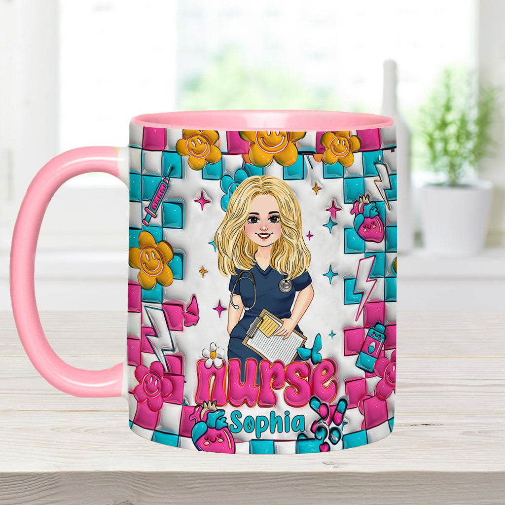 Krankenschwesterleben – Personalisierte Tasse mit Krankenschwester-Motiv