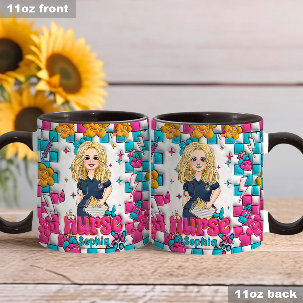 Krankenschwesterleben – Personalisierte Tasse mit Krankenschwester-Motiv