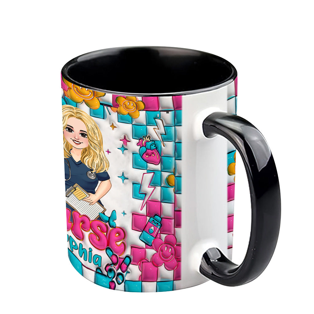 Krankenschwesterleben – Personalisierte Tasse mit Krankenschwester-Motiv