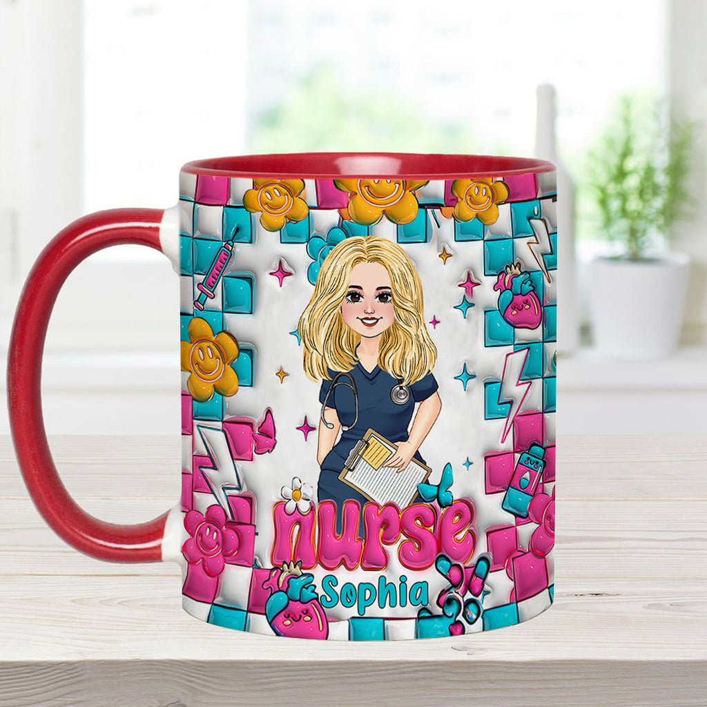 Krankenschwesterleben – Personalisierte Tasse mit Krankenschwester-Motiv