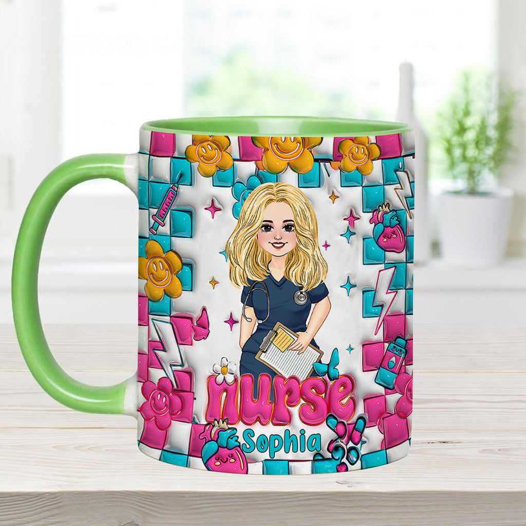 Krankenschwesterleben – Personalisierte Tasse mit Krankenschwester-Motiv