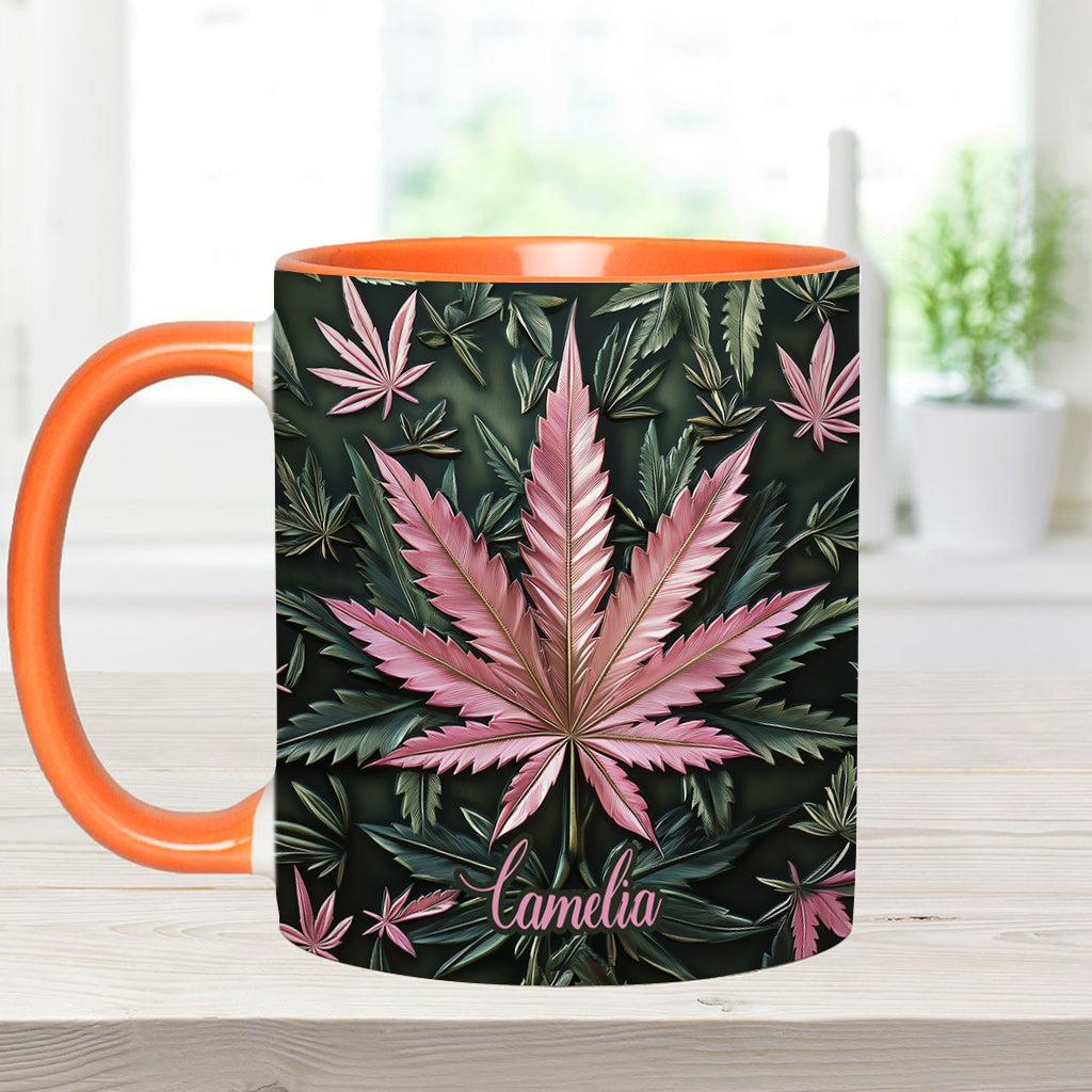 Stoner Chick – Personalisierter Becher mit Cannabis-Akzent