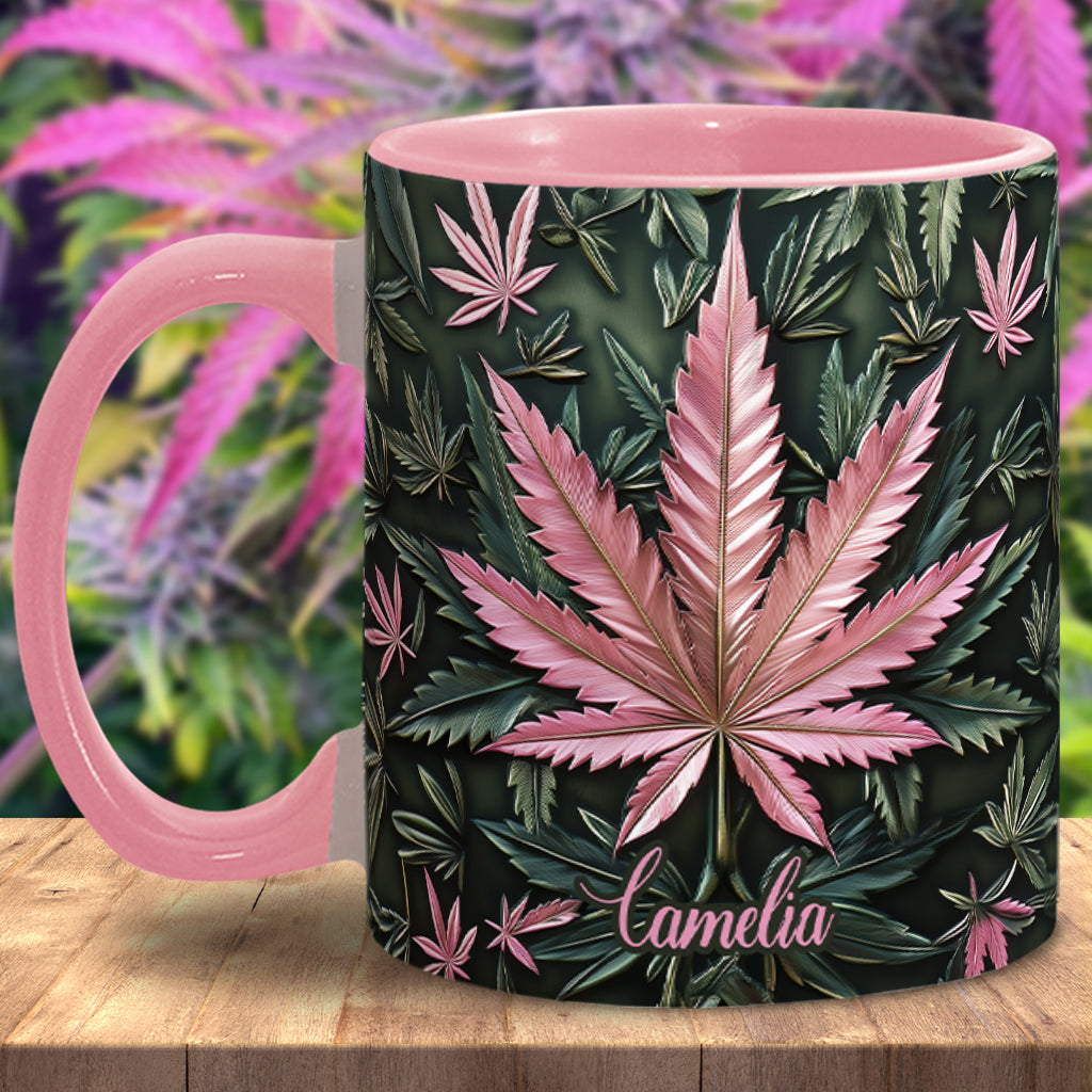 Stoner Chick – Personalisierter Becher mit Cannabis-Akzent