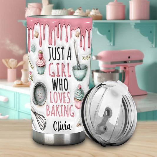 Einfach ein Mädchen, das Backen liebt – personalisierter Backbecher