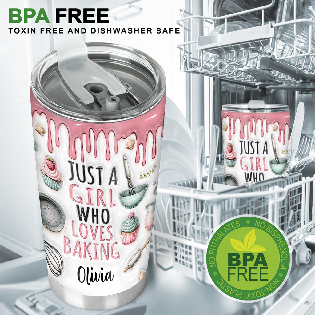 Einfach ein Mädchen, das Backen liebt – personalisierter Backbecher