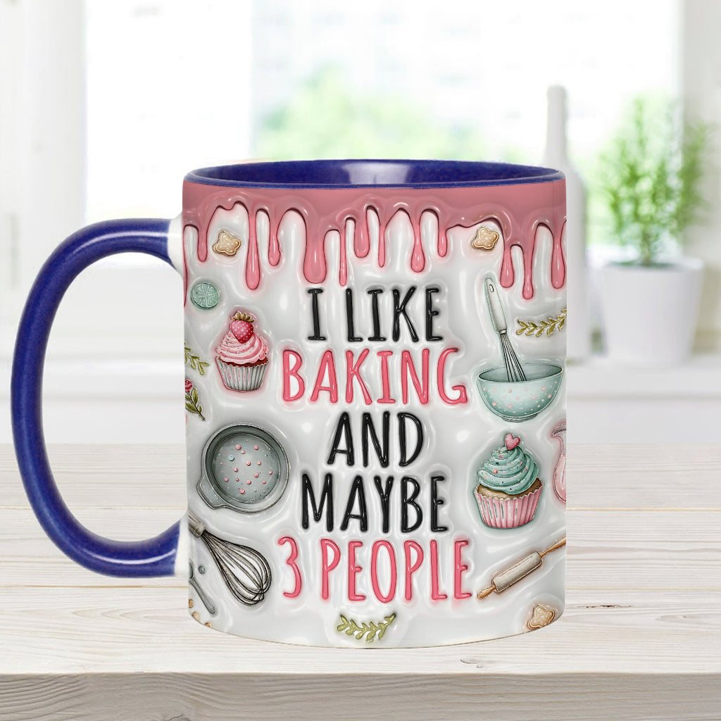Ich backe gern & vielleicht 3 Personen - Personalisierte Tasse mit Backmotiv