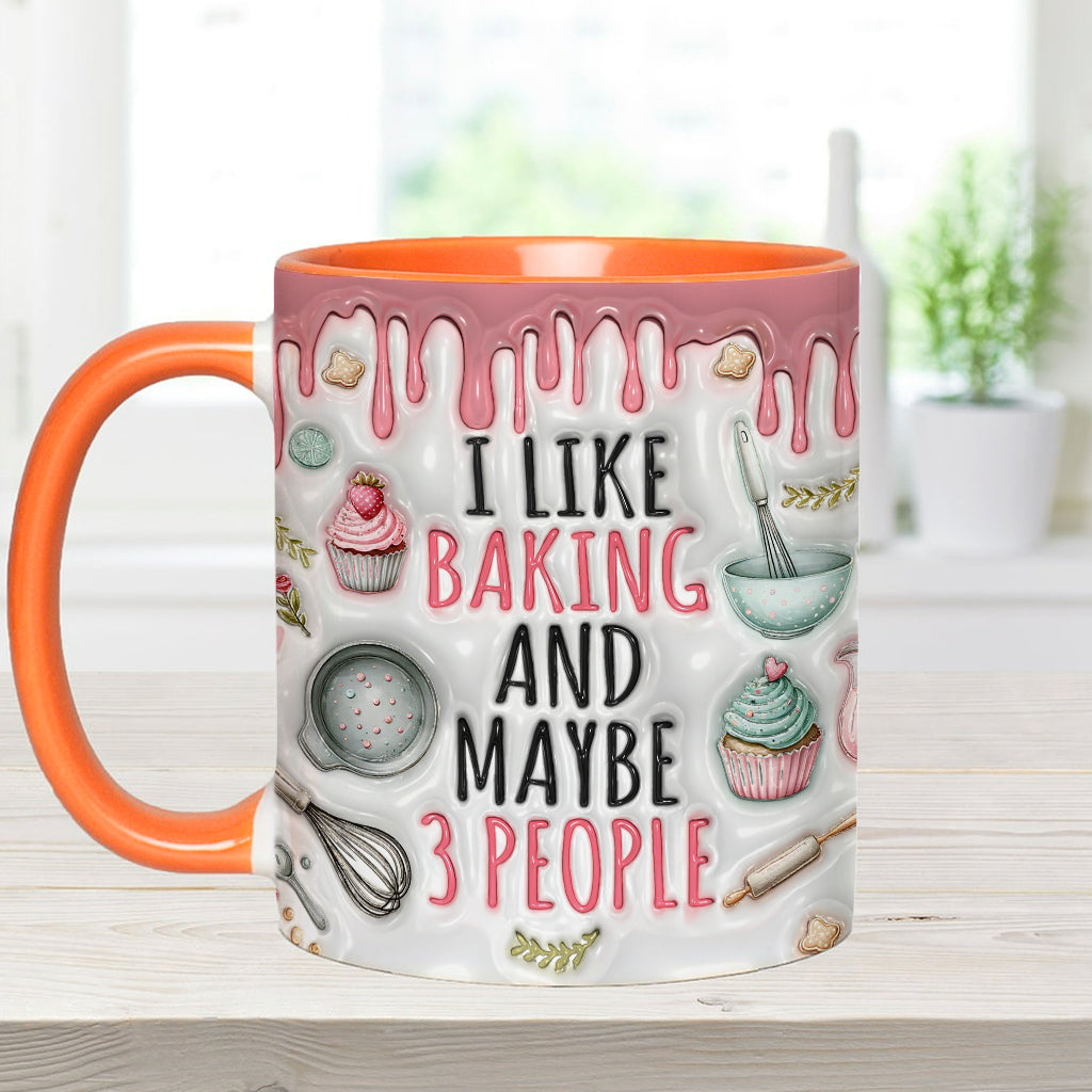Ich backe gern & vielleicht 3 Personen - Personalisierte Tasse mit Backmotiv