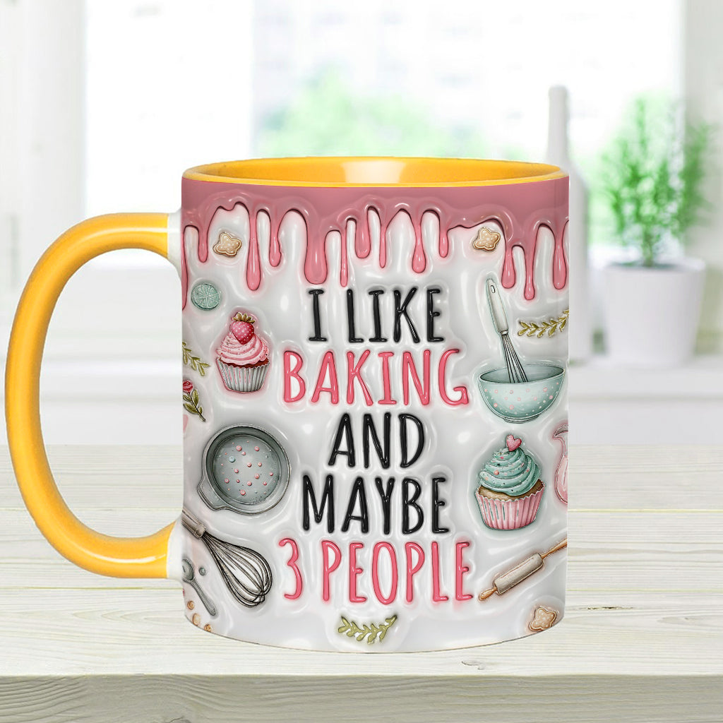 Ich backe gern & vielleicht 3 Personen - Personalisierte Tasse mit Backmotiv