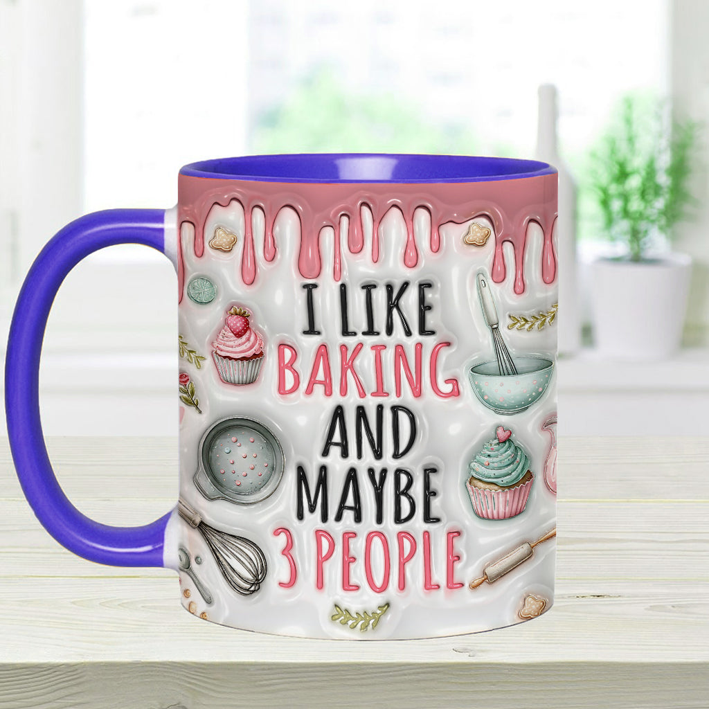 Ich backe gern & vielleicht 3 Personen - Personalisierte Tasse mit Backmotiv