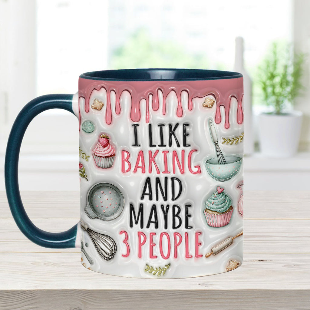 Ich backe gern & vielleicht 3 Personen - Personalisierte Tasse mit Backmotiv