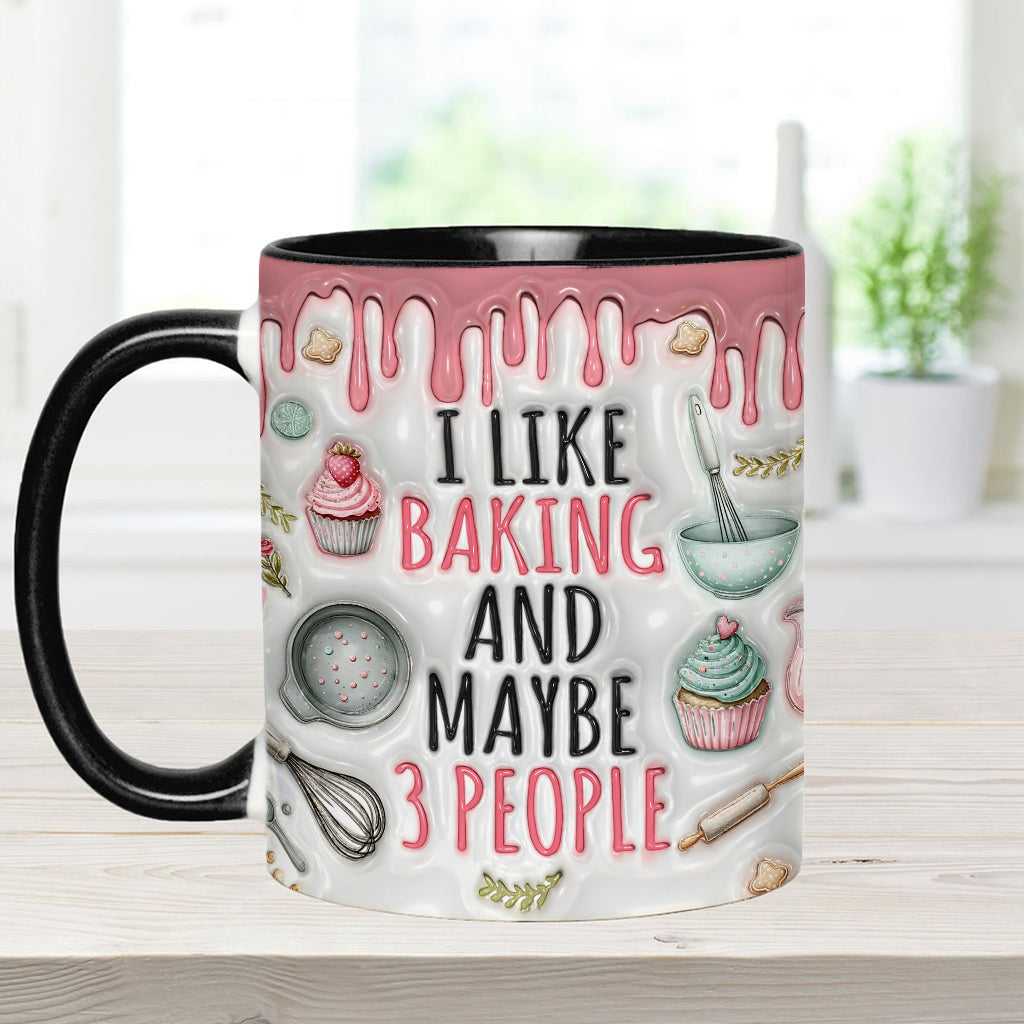 Ich backe gern & vielleicht 3 Personen - Personalisierte Tasse mit Backmotiv