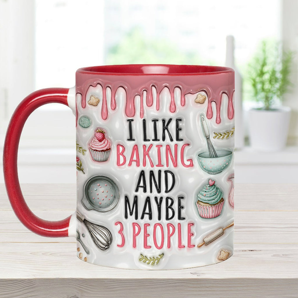 Ich backe gern & vielleicht 3 Personen - Personalisierte Tasse mit Backmotiv