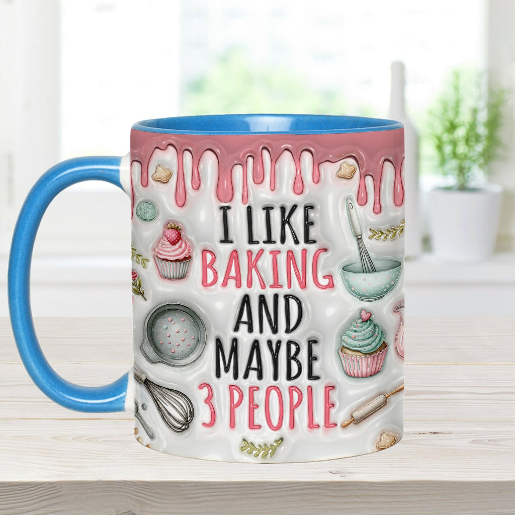 Ich backe gern & vielleicht 3 Personen - Personalisierte Tasse mit Backmotiv