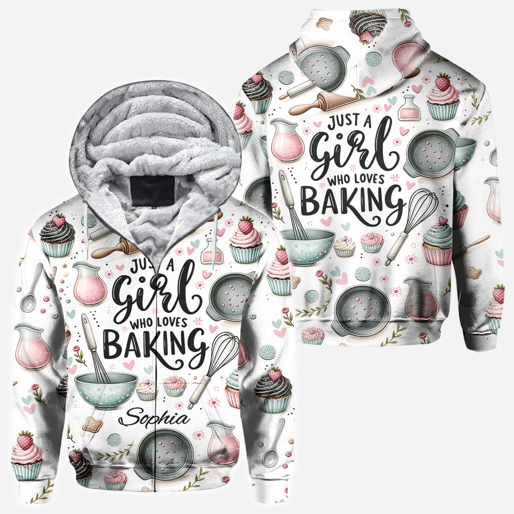 Einfach ein Mädchen, das Backen liebt – personalisiertes Backshirt