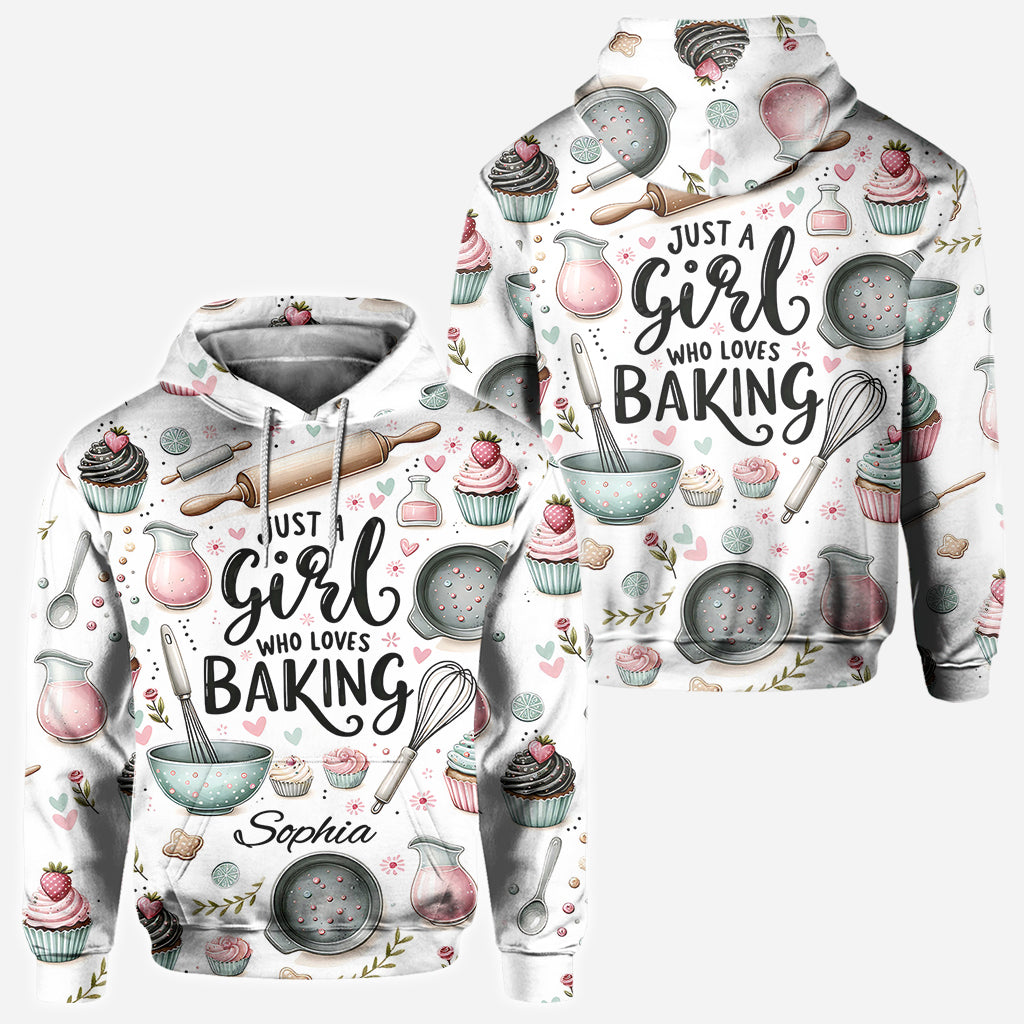 Einfach ein Mädchen, das Backen liebt – personalisiertes Backshirt