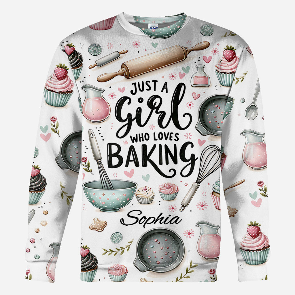 Einfach ein Mädchen, das Backen liebt – personalisiertes Backshirt