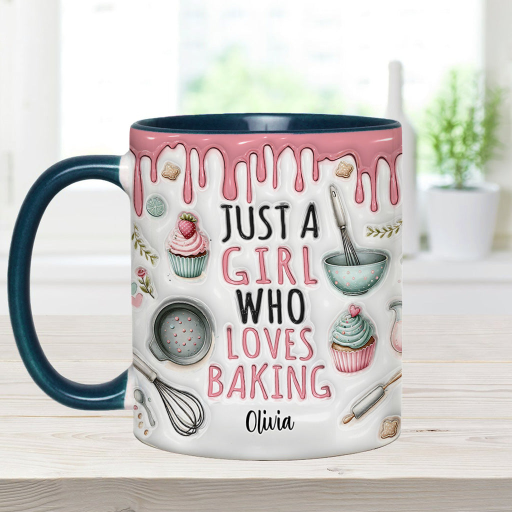 Just A Girl Who Loves Baking - Personalized Baking Accent Mug