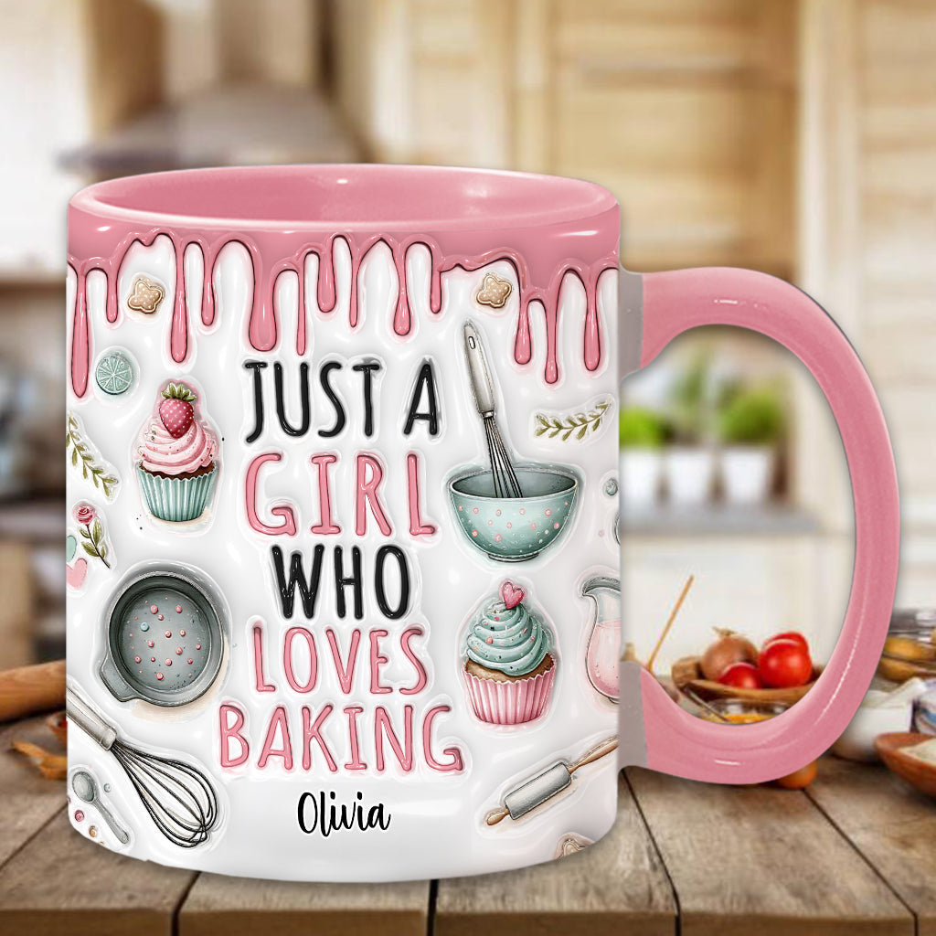 Just A Girl Who Loves Baking - Personalized Baking Accent Mug