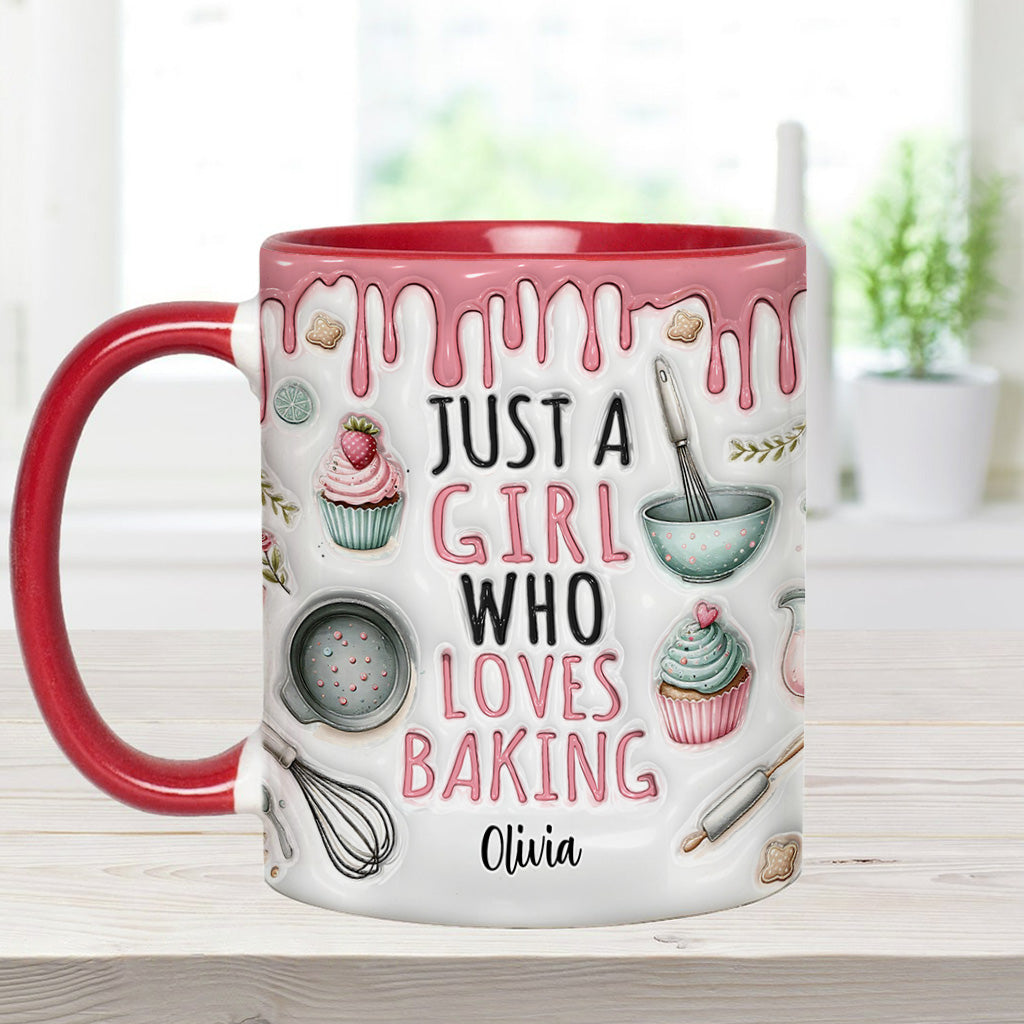 Just A Girl Who Loves Baking - Personalized Baking Accent Mug