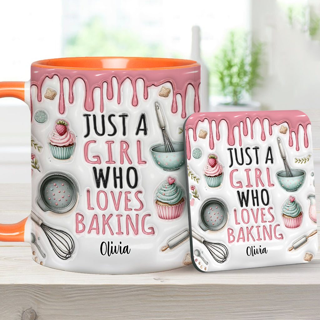 Just A Girl Who Loves Baking - Personalized Baking Accent Mug