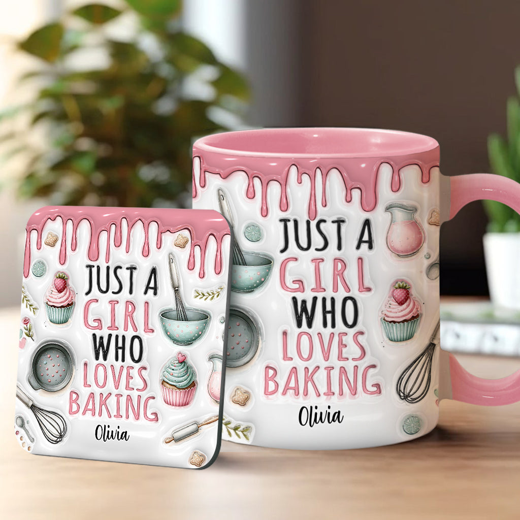 Just A Girl Who Loves Baking - Personalized Baking Accent Mug