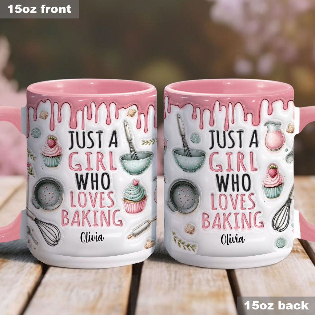 Just A Girl Who Loves Baking - Personalized Baking Accent Mug