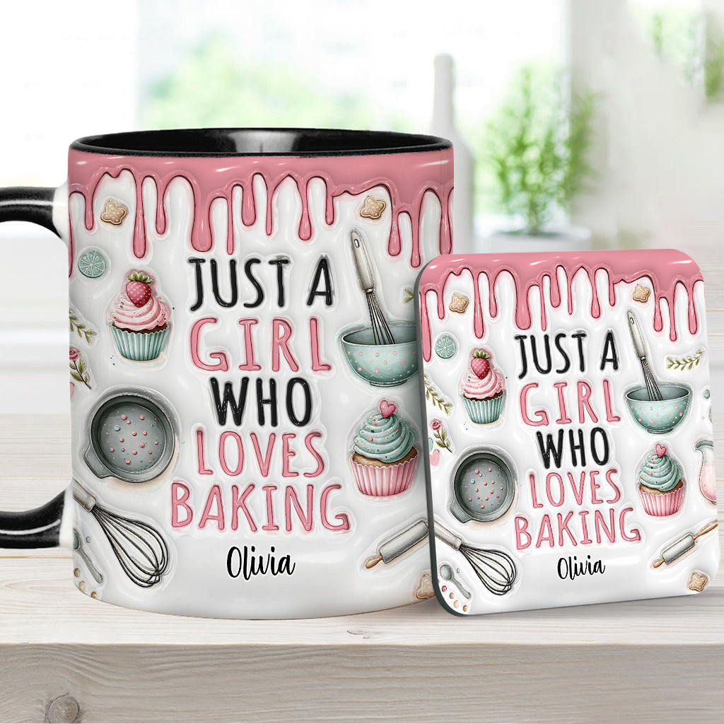 Just A Girl Who Loves Baking - Personalized Baking Accent Mug