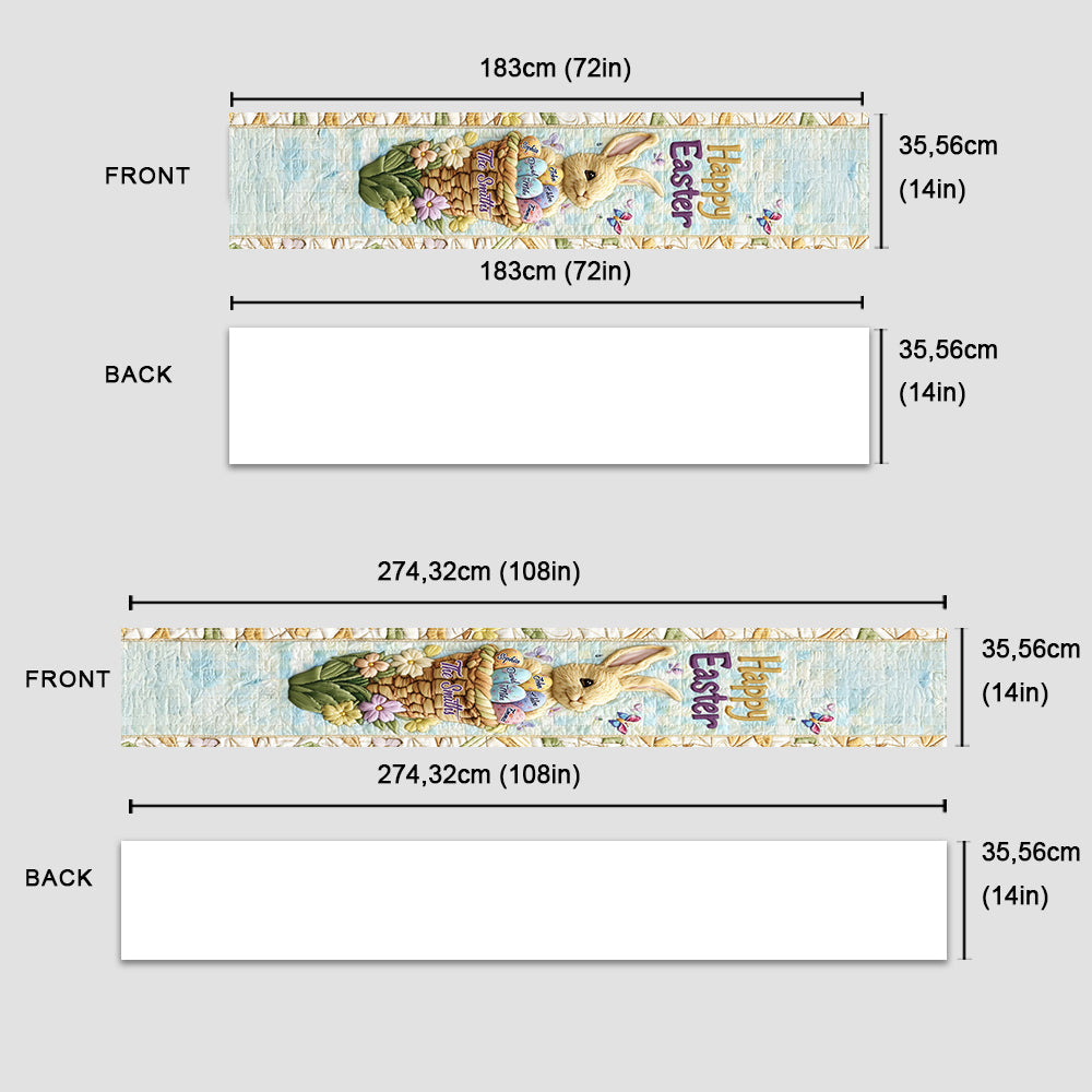 Frohe Ostern – Personalisierter Tischläufer für die Familie