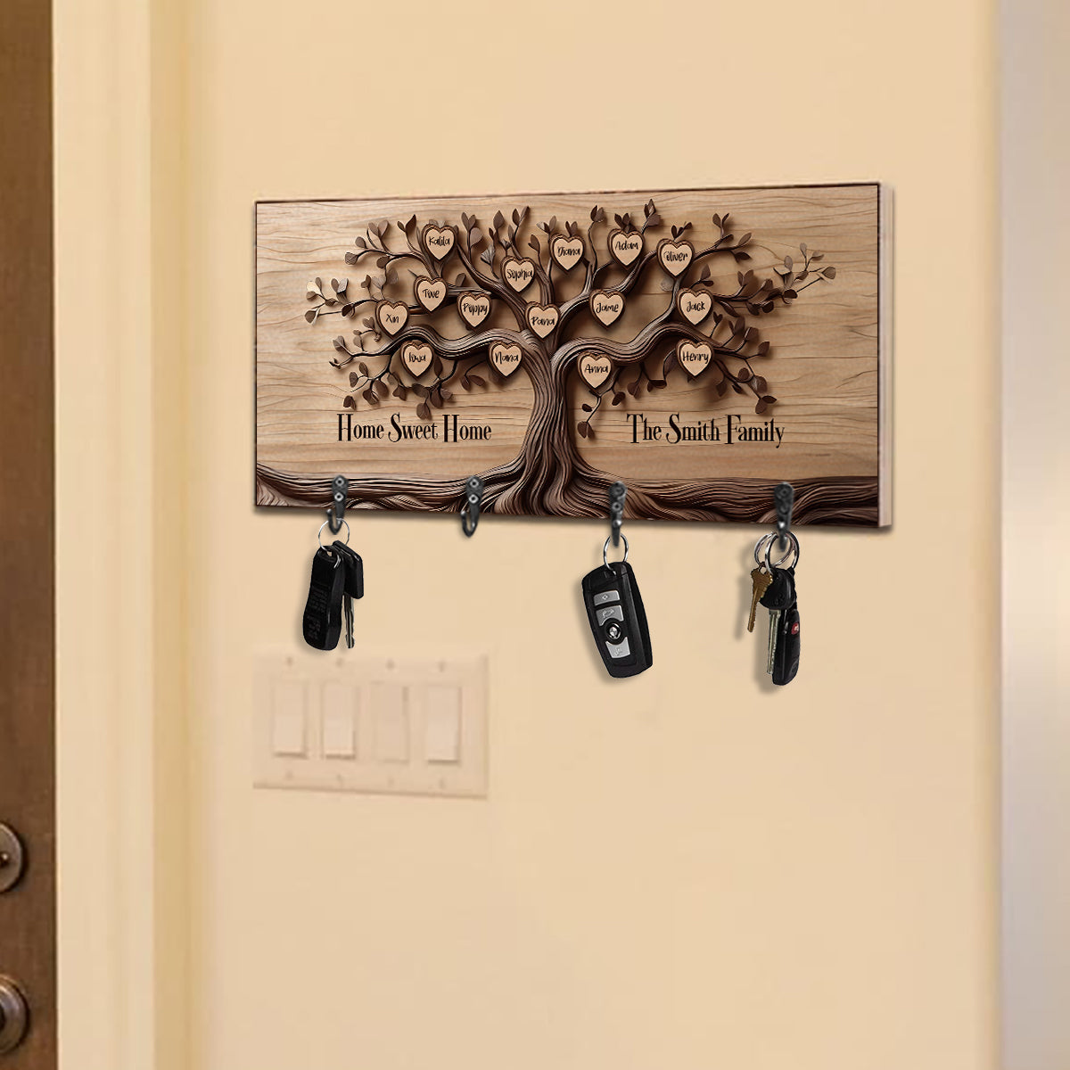 Home Sweet Home - Personalized Family Key Rack