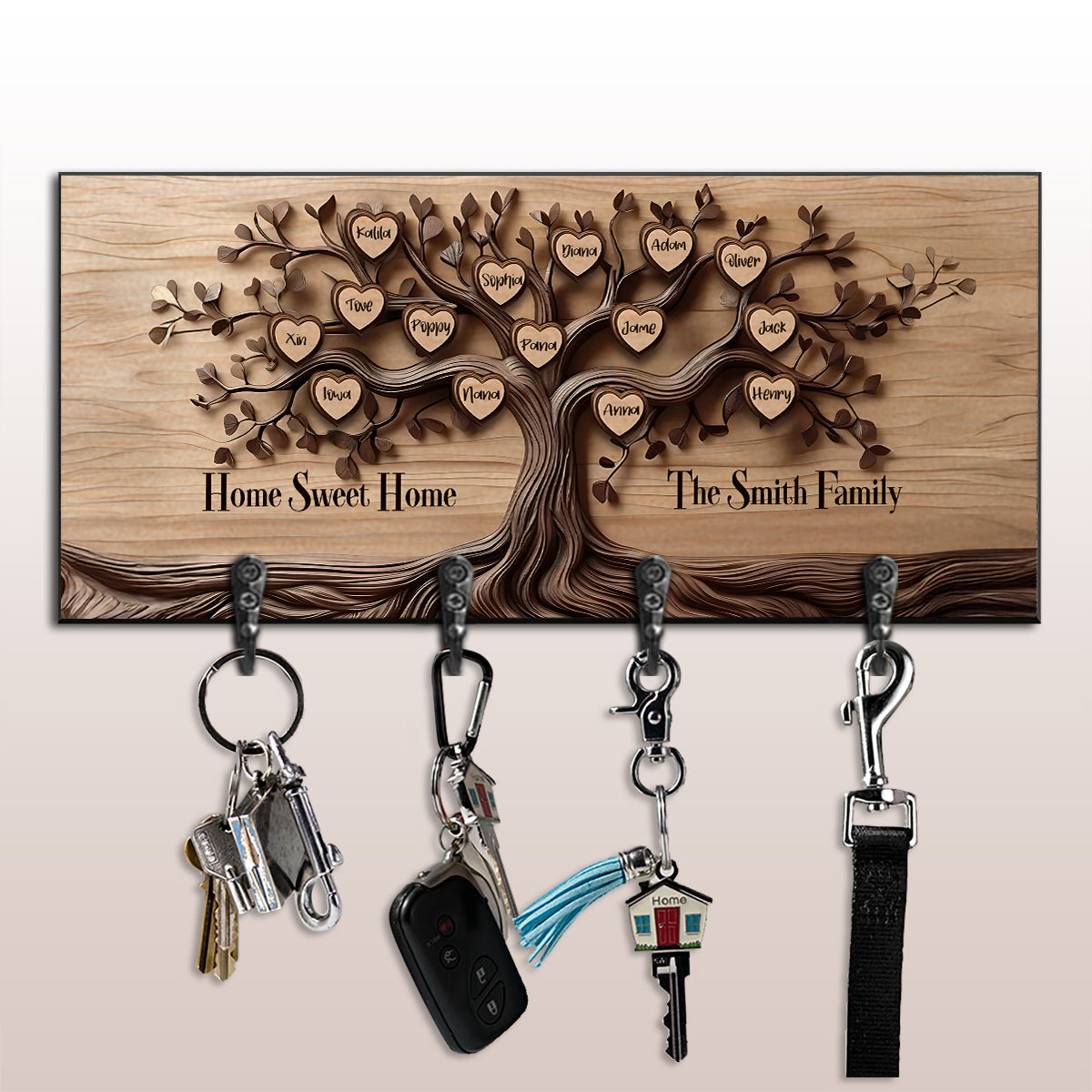 Home Sweet Home - Personalized Family Key Rack
