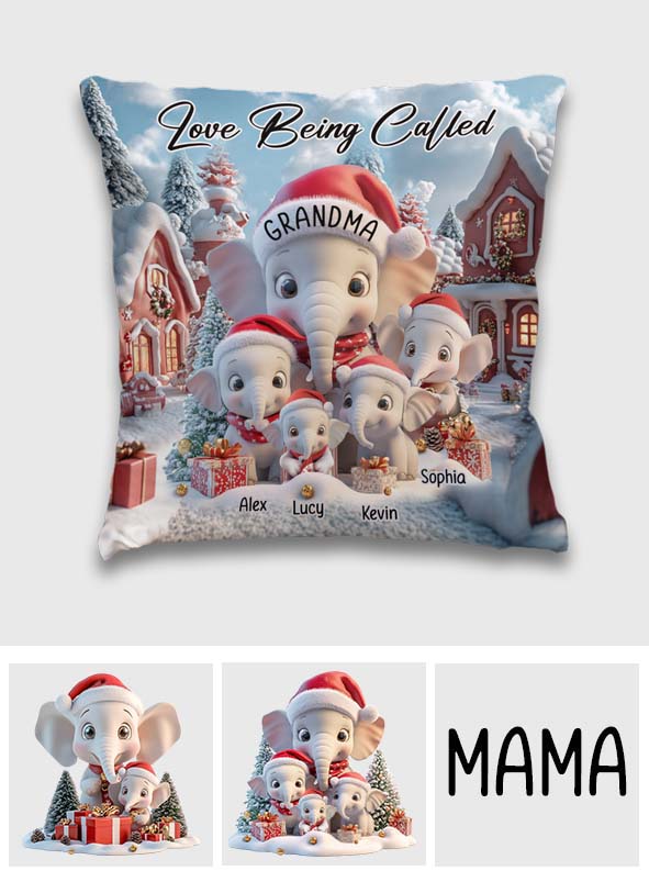 Love Being A Grandma Elephant - Personalized Grandma Throw Pillow