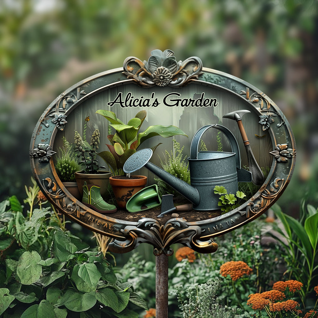 Green Garden - Personalized Gardening Cut Metal Sign