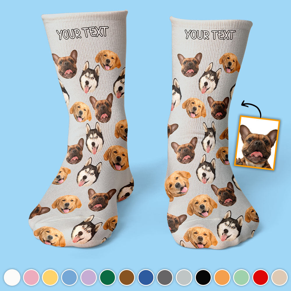 Socken mit beliebigen Gesichtern – Geschenk für jeden, Hunde- und Katzenliebhaber – Personalisierte Socken