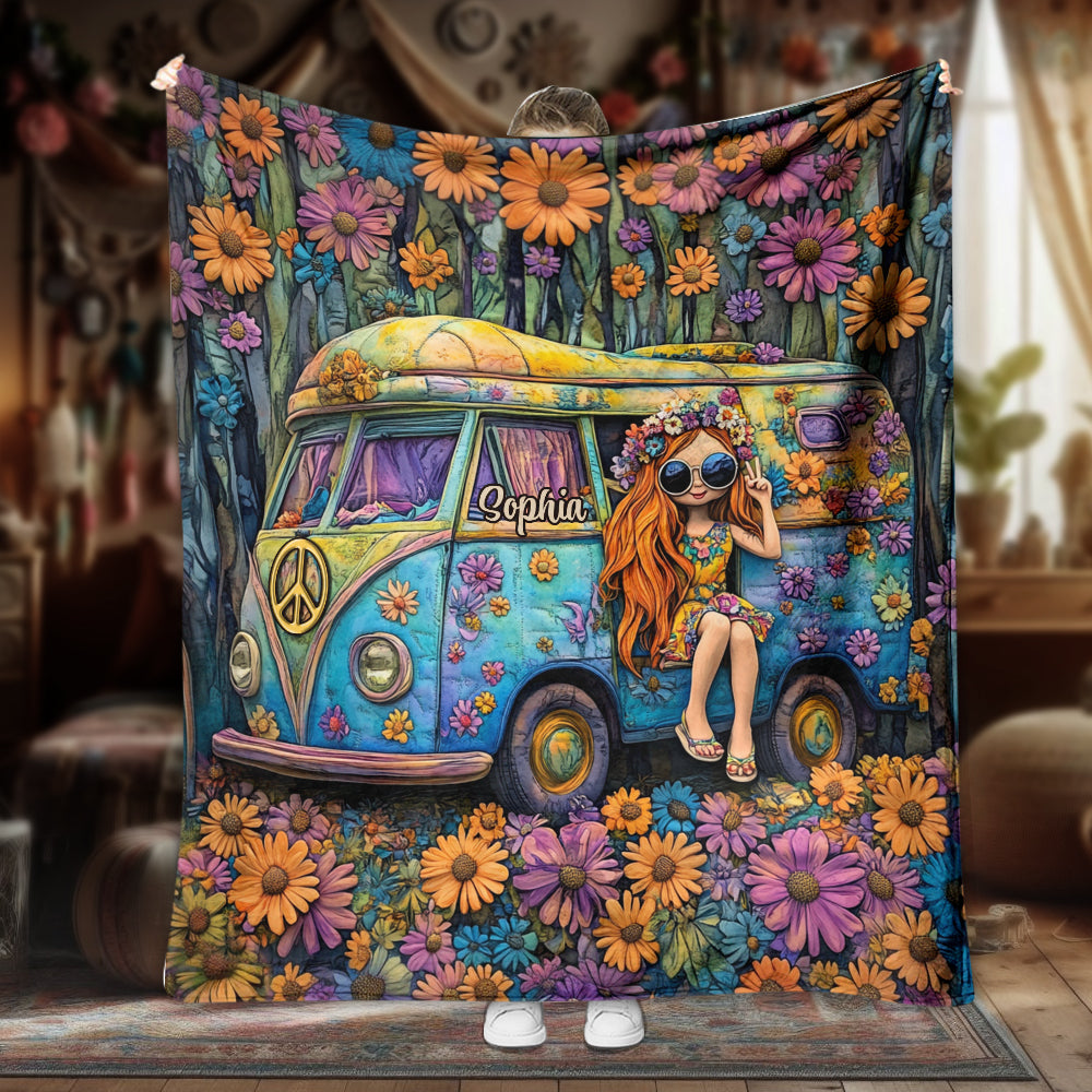 Fantastischer Wohnwagen – personalisierte Hippie-Decke