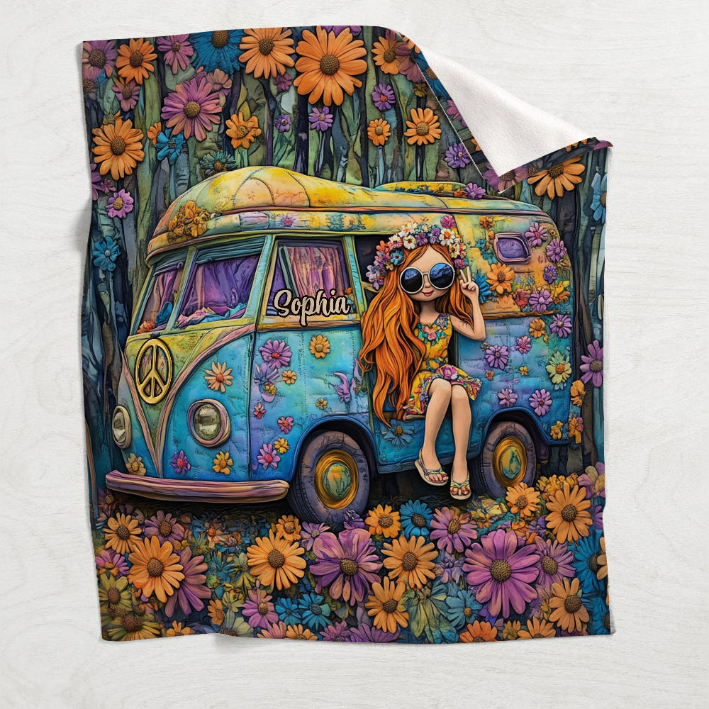 Fantastischer Wohnwagen – personalisierte Hippie-Decke