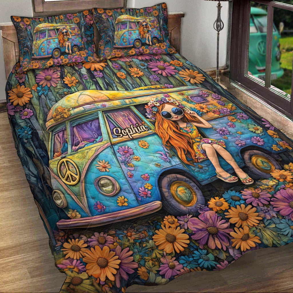Awesome Caravan - Personalized Hippie Quilt Set