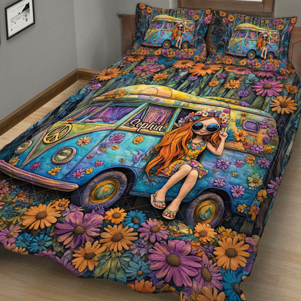 Awesome Caravan - Personalized Hippie Quilt Set