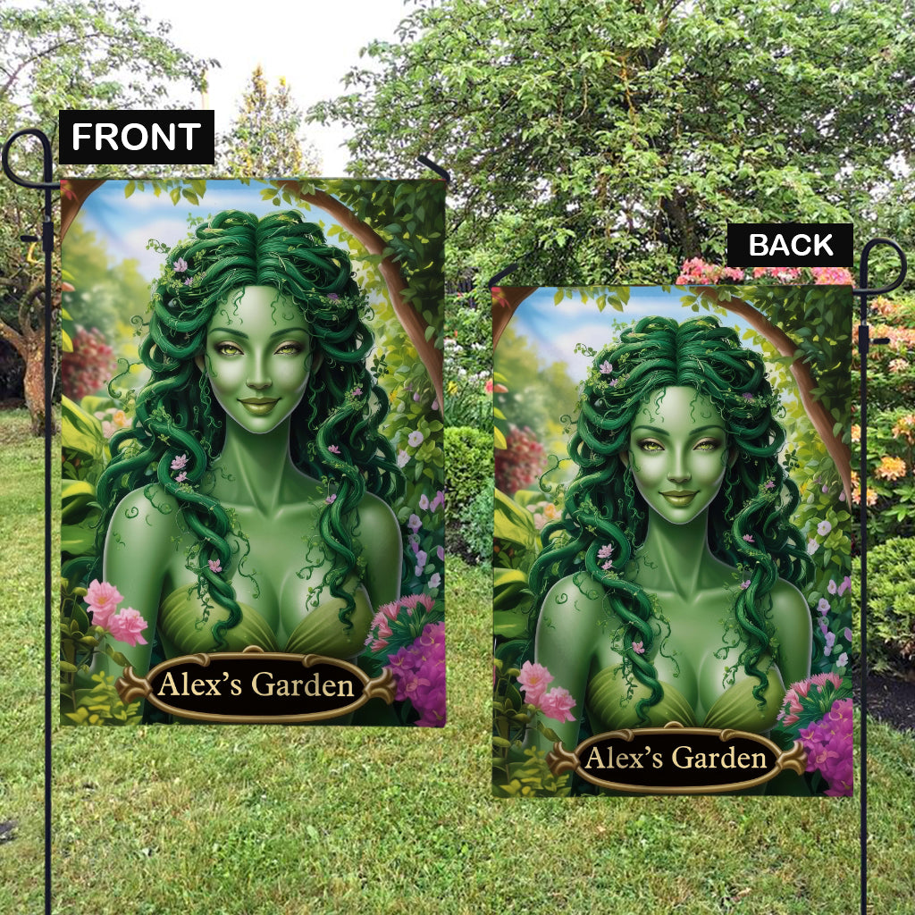Grüne Dame – Personalisierte Gartenflagge