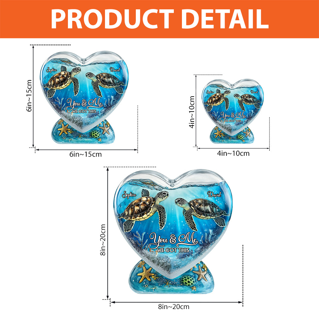 You & Me We Got This - Personalized Turtle Custom Shaped Acrylic Plaque