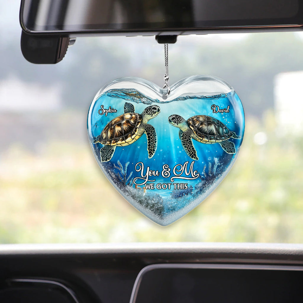 You & Me We Got This - Personalized Turtle Transparent Car Ornament