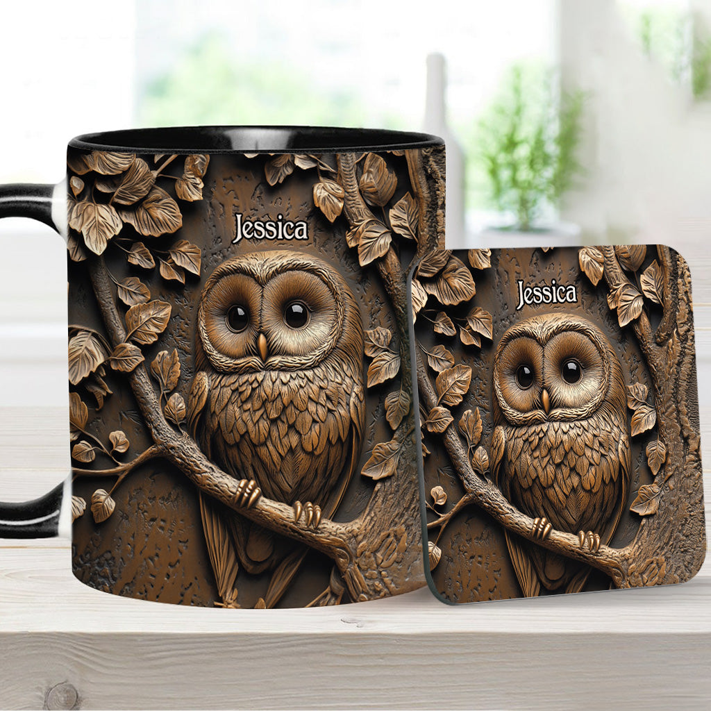 Stunning Owl - Personalized Owl Accent Mug