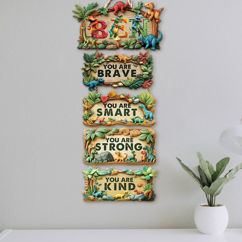 Du bist mutig, du bist klug – personalisiertes Schild aus Palettenholz für Kinder