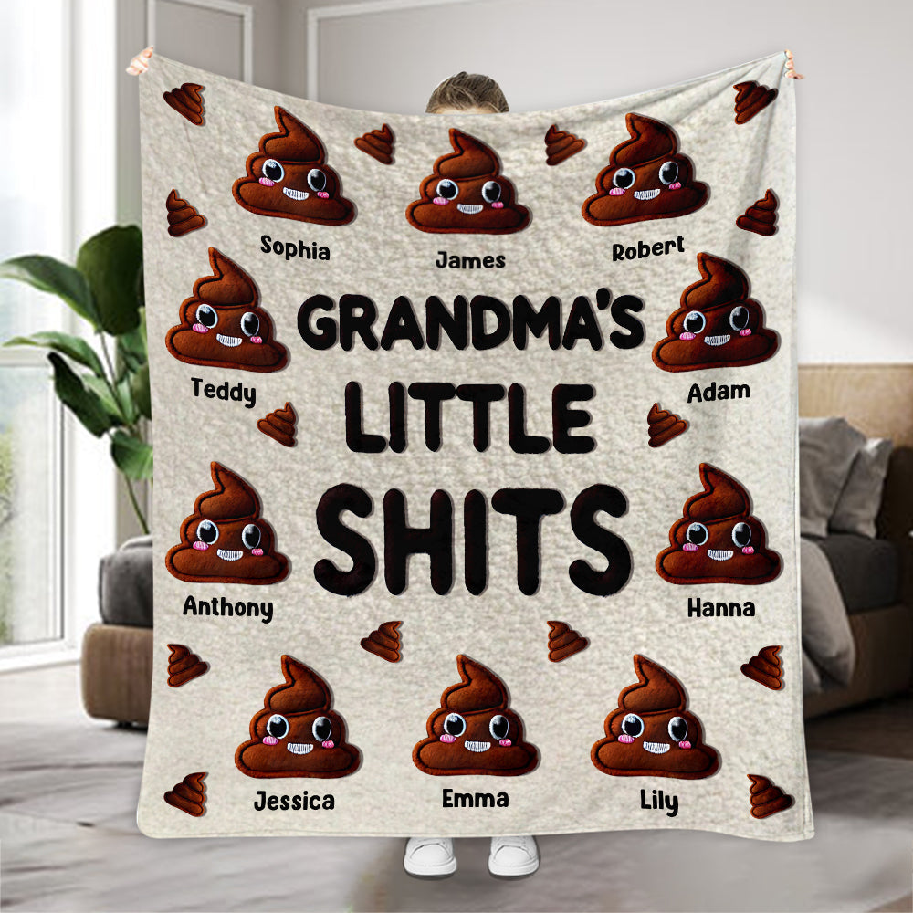 Oma Nana Mama Kleine Scheißer - Personalisierte Oma-Decke