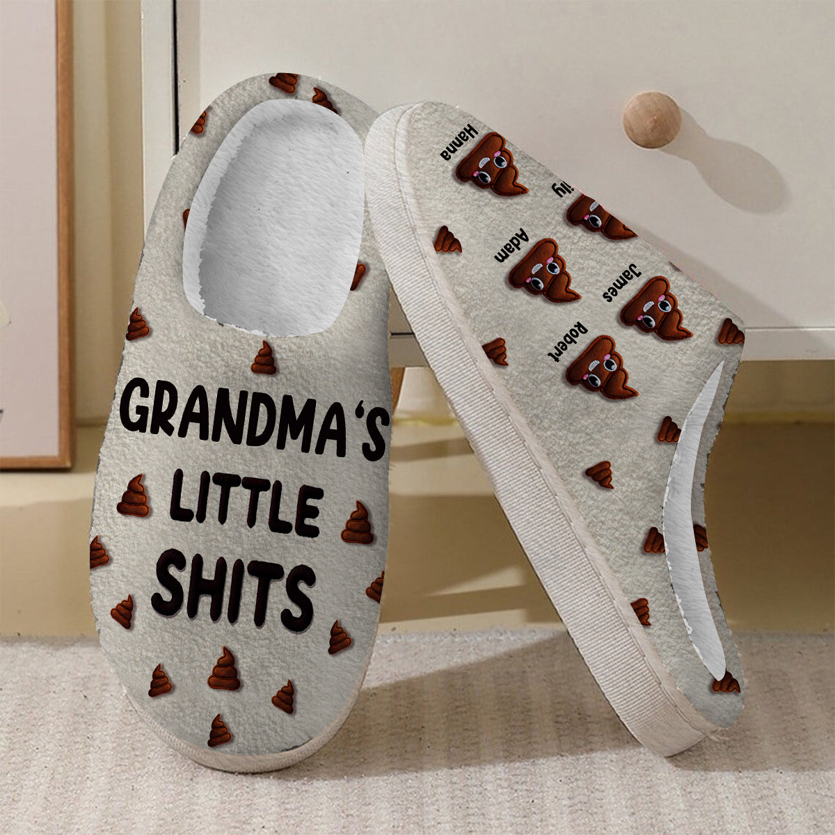 Grandma's Little Shits - Personalized Grandma Slippers
