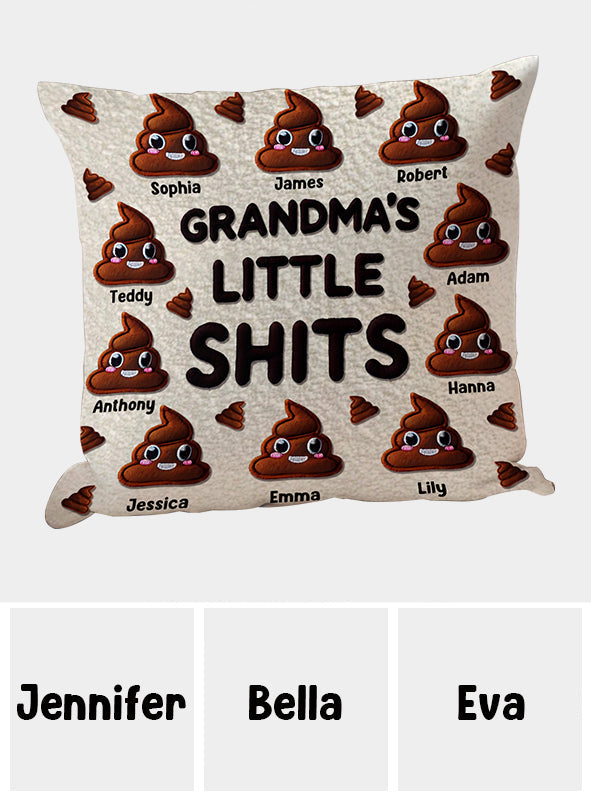 Grandma Nana Mama Little Shits - Personalized Grandma Throw Pillow