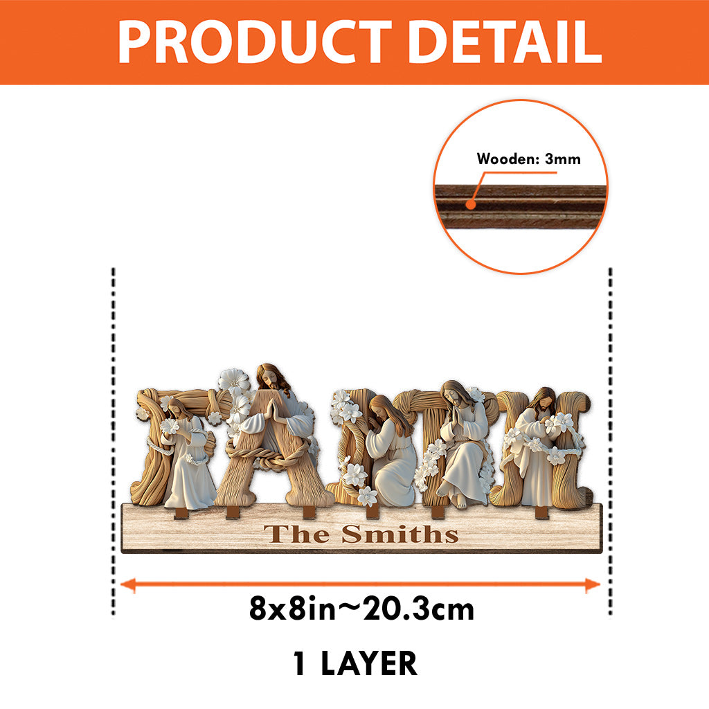 Heilige Familie – Personalisierte christliche 1-lagige große freistehende Figur