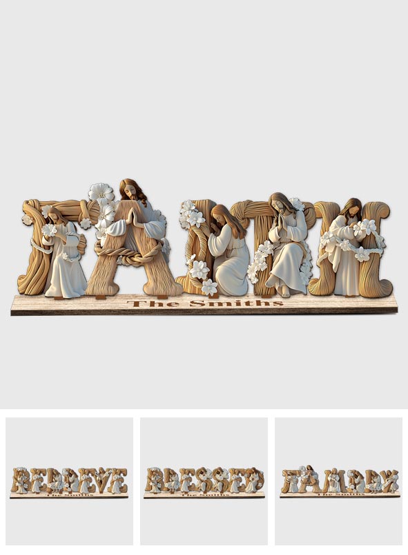 Heilige Familie – Personalisierte christliche 1-lagige große freistehende Figur