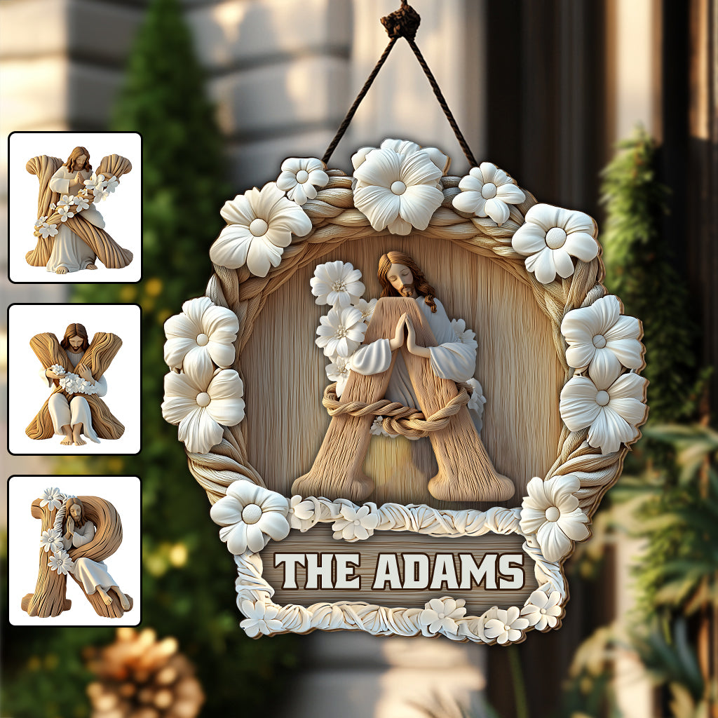 Gott segne dieses Haus und alle, die es betreten – personalisiertes christliches Holzschild in individueller Form
